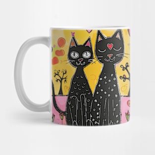 Feline Love 2024 Valentines Day Drawing Mug